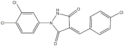 4-(4-chlorobenzylidene)-1-(3,4-dichlorophenyl)-3,5-pyrazolidinedione Struktur