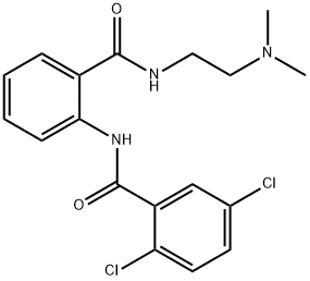 2,5-dichloro-N-[2-({[2-(dimethylamino)ethyl]amino}carbonyl)phenyl]benzamide Struktur