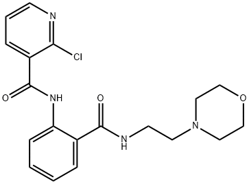 2-chloro-N-[2-({[2-(4-morpholinyl)ethyl]amino}carbonyl)phenyl]nicotinamide Struktur