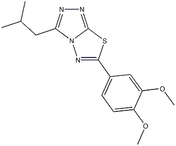 6-(3,4-dimethoxyphenyl)-3-isobutyl[1,2,4]triazolo[3,4-b][1,3,4]thiadiazole Struktur