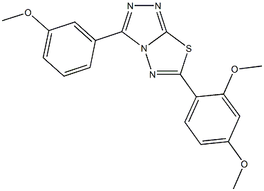 6-(2,4-dimethoxyphenyl)-3-(3-methoxyphenyl)[1,2,4]triazolo[3,4-b][1,3,4]thiadiazole Struktur