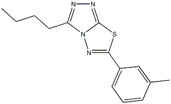 3-butyl-6-(3-methylphenyl)[1,2,4]triazolo[3,4-b][1,3,4]thiadiazole Struktur