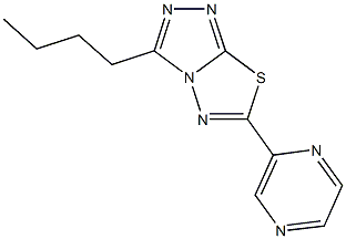 3-butyl-6-(2-pyrazinyl)[1,2,4]triazolo[3,4-b][1,3,4]thiadiazole Struktur