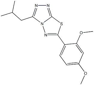 6-(2,4-dimethoxyphenyl)-3-isobutyl[1,2,4]triazolo[3,4-b][1,3,4]thiadiazole Struktur