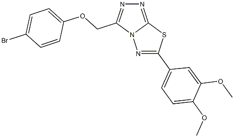 3-[(4-bromophenoxy)methyl]-6-(3,4-dimethoxyphenyl)[1,2,4]triazolo[3,4-b][1,3,4]thiadiazole Struktur