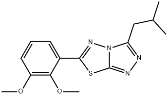 6-(2,3-dimethoxyphenyl)-3-isobutyl[1,2,4]triazolo[3,4-b][1,3,4]thiadiazole Struktur