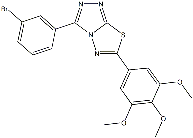 3-(3-bromophenyl)-6-(3,4,5-trimethoxyphenyl)[1,2,4]triazolo[3,4-b][1,3,4]thiadiazole Struktur