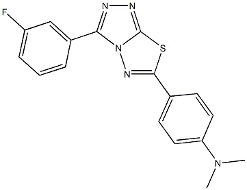 N-{4-[3-(3-fluorophenyl)[1,2,4]triazolo[3,4-b][1,3,4]thiadiazol-6-yl]phenyl}-N,N-dimethylamine Struktur