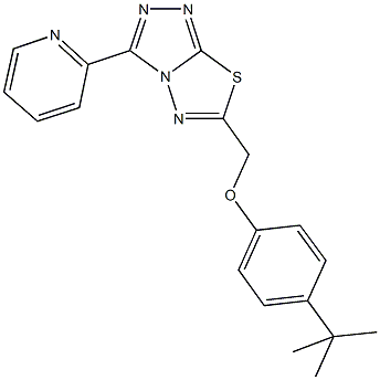 4-tert-butylphenyl [3-(2-pyridinyl)[1,2,4]triazolo[3,4-b][1,3,4]thiadiazol-6-yl]methyl ether Struktur