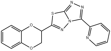 6-(2,3-dihydro-1,4-benzodioxin-2-yl)-3-(2-pyridinyl)[1,2,4]triazolo[3,4-b][1,3,4]thiadiazole Struktur