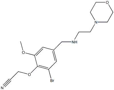 [2-bromo-6-methoxy-4-({[2-(4-morpholinyl)ethyl]amino}methyl)phenoxy]acetonitrile Struktur