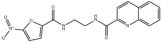 N-[2-({5-nitro-2-furoyl}amino)ethyl]-2-quinolinecarboxamide Struktur