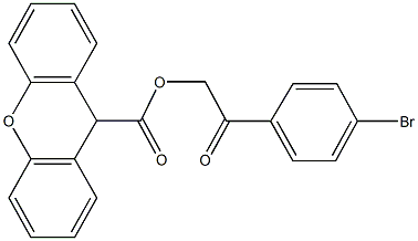 2-(4-bromophenyl)-2-oxoethyl 9H-xanthene-9-carboxylate Struktur