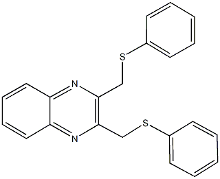 2,3-bis[(phenylsulfanyl)methyl]quinoxaline Struktur