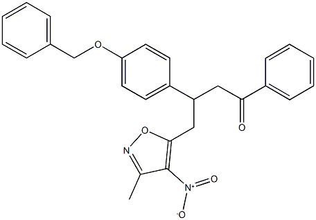 3-[4-(benzyloxy)phenyl]-4-{4-nitro-3-methyl-5-isoxazolyl}-1-phenyl-1-butanone Struktur