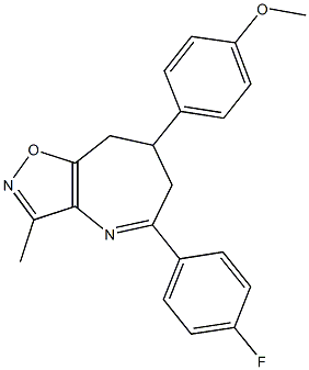 4-[5-(4-fluorophenyl)-3-methyl-7,8-dihydro-6H-isoxazolo[4,5-b]azepin-7-yl]phenyl methyl ether Struktur