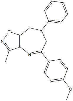 5-(4-methoxyphenyl)-3-methyl-7-phenyl-7,8-dihydro-6H-isoxazolo[4,5-b]azepine Struktur