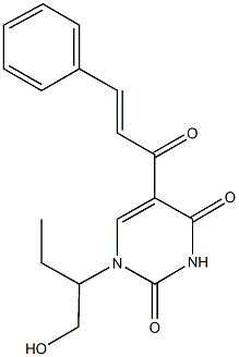 5-cinnamoyl-1-[1-(hydroxymethyl)propyl]-2,4(1H,3H)-pyrimidinedione Struktur