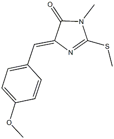 5-(4-methoxybenzylidene)-3-methyl-2-(methylsulfanyl)-3,5-dihydro-4H-imidazol-4-one Struktur