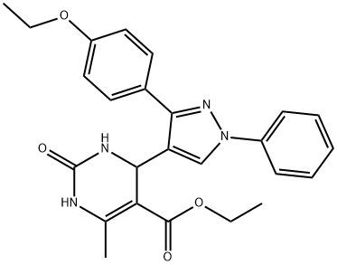 ethyl 4-[3-(4-ethoxyphenyl)-1-phenyl-1H-pyrazol-4-yl]-6-methyl-2-oxo-1,2,3,4-tetrahydropyrimidine-5-carboxylate Struktur