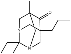 2-ethyl-2,5-dimethyl-7-propyl-1,3-diazatricyclo[3.3.1.1~3,7~]decan-6-one Struktur