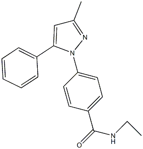 N-ethyl-4-(3-methyl-5-phenyl-1H-pyrazol-1-yl)benzamide Struktur