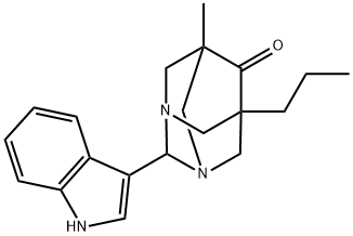 2-(1H-indol-3-yl)-5-methyl-7-propyl-1,3-diazatricyclo[3.3.1.1~3,7~]decan-6-one Struktur