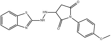 3-[2-(1,3-benzothiazol-2-yl)hydrazino]-1-(4-methoxyphenyl)-2,5-pyrrolidinedione Struktur