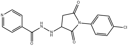 N'-[1-(4-chlorophenyl)-2,5-dioxopyrrolidin-3-yl]pyridine-4-carbohydrazide Struktur