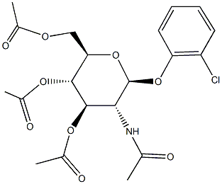 3-(acetylamino)-5-(acetyloxy)-6-[(acetyloxy)methyl]-2-(2-chlorophenoxy)tetrahydro-2H-pyran-4-yl acetate Struktur