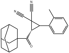 2-(1-adamantylcarbonyl)-3-(2-methylphenyl)-1,1-cyclopropanedicarbonitrile Struktur