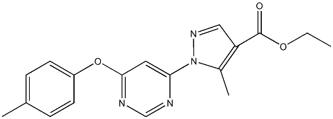 ethyl 5-methyl-1-[6-(4-methylphenoxy)-4-pyrimidinyl]-1H-pyrazole-4-carboxylate Struktur