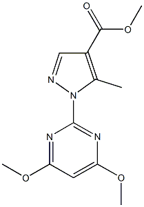 methyl 1-(4,6-dimethoxy-2-pyrimidinyl)-5-methyl-1H-pyrazole-4-carboxylate Struktur