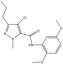 4-chloro-N-(2,5-dimethoxyphenyl)-1-methyl-3-propyl-1H-pyrazole-5-carboxamide Struktur