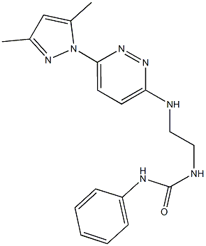 N-(2-{[6-(3,5-dimethyl-1H-pyrazol-1-yl)-3-pyridazinyl]amino}ethyl)-N'-phenylurea Struktur