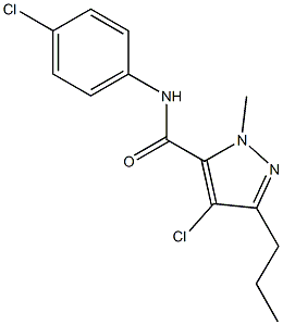 4-chloro-N-(4-chlorophenyl)-1-methyl-3-propyl-1H-pyrazole-5-carboxamide Struktur