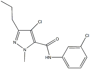 4-chloro-N-(3-chlorophenyl)-1-methyl-3-propyl-1H-pyrazole-5-carboxamide Struktur