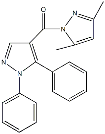 1-[(1,5-diphenyl-1H-pyrazol-4-yl)carbonyl]-3,5-dimethyl-1H-pyrazole Struktur