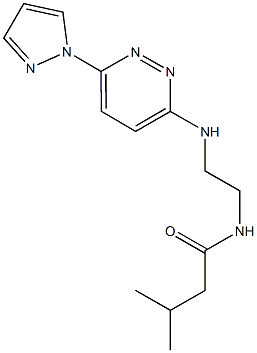 3-methyl-N-(2-{[6-(1H-pyrazol-1-yl)-3-pyridazinyl]amino}ethyl)butanamide Struktur