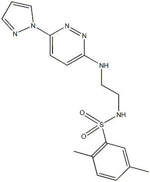 2,5-dimethyl-N-(2-{[6-(1H-pyrazol-1-yl)-3-pyridazinyl]amino}ethyl)benzenesulfonamide Struktur