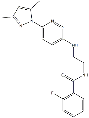 N-(2-{[6-(3,5-dimethyl-1H-pyrazol-1-yl)-3-pyridazinyl]amino}ethyl)-2-fluorobenzamide Struktur