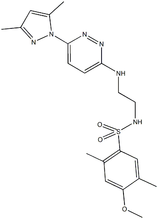 N-(2-{[6-(3,5-dimethyl-1H-pyrazol-1-yl)-3-pyridazinyl]amino}ethyl)-4-methoxy-2,5-dimethylbenzenesulfonamide Struktur