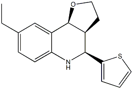 8-ethyl-4-(2-thienyl)-2,3,3a,4,5,9b-hexahydrofuro[3,2-c]quinoline Struktur