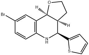 8-bromo-4-(2-thienyl)-2,3,3a,4,5,9b-hexahydrofuro[3,2-c]quinoline Struktur