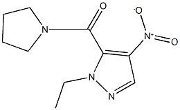 1-ethyl-4-nitro-5-(1-pyrrolidinylcarbonyl)-1H-pyrazole Struktur