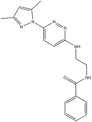 N-(2-{[6-(3,5-dimethyl-1H-pyrazol-1-yl)-3-pyridazinyl]amino}ethyl)benzamide Struktur