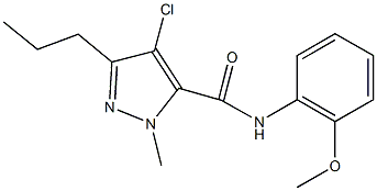 4-chloro-N-(2-methoxyphenyl)-1-methyl-3-propyl-1H-pyrazole-5-carboxamide Struktur