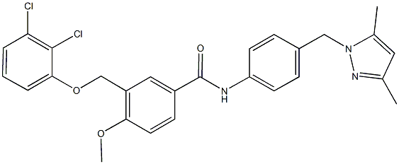 3-[(2,3-dichlorophenoxy)methyl]-N-{4-[(3,5-dimethyl-1H-pyrazol-1-yl)methyl]phenyl}-4-methoxybenzamide Struktur