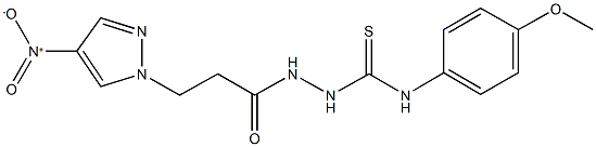 2-(3-{4-nitro-1H-pyrazol-1-yl}propanoyl)-N-(4-methoxyphenyl)hydrazinecarbothioamide Struktur