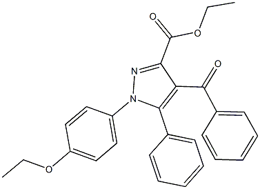 ethyl 4-benzoyl-1-(4-ethoxyphenyl)-5-phenyl-1H-pyrazole-3-carboxylate Struktur